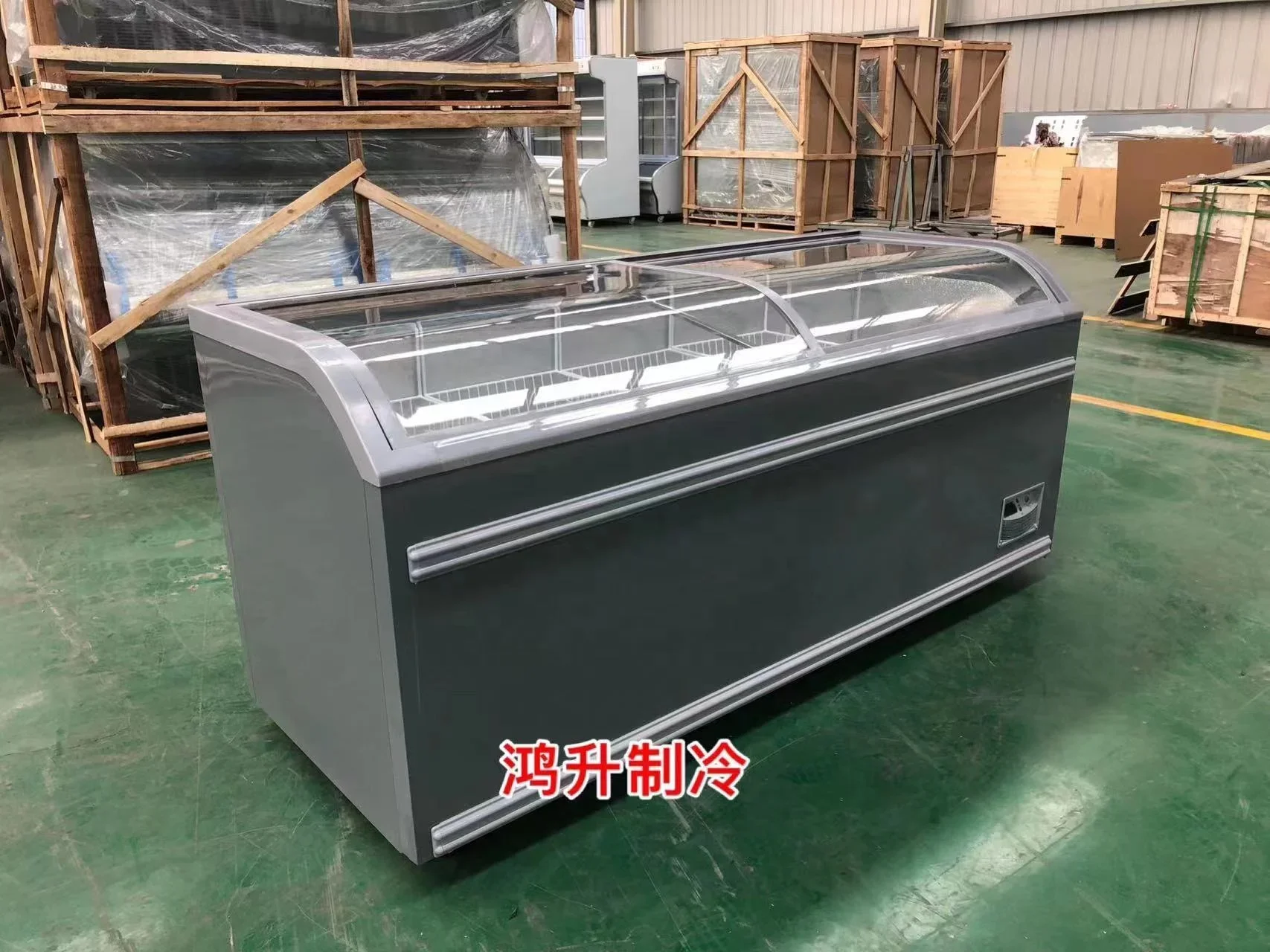 Supermarket Freezer Mall Refrigerator Display Showcase Freezing 0 To -18 Degree Commercial Deep Chest Freezer Big Capacity