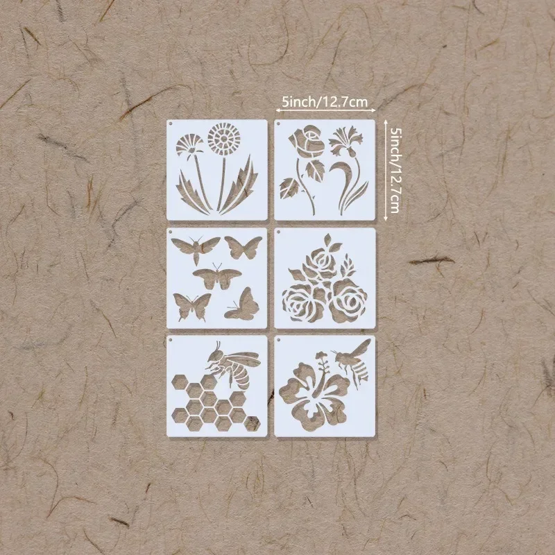새로운 크리 에이 티브 농장 꽃과 잔디 그림 템플릿 나비 새 보조 그리기 중공 템플릿 그림 용품 선물