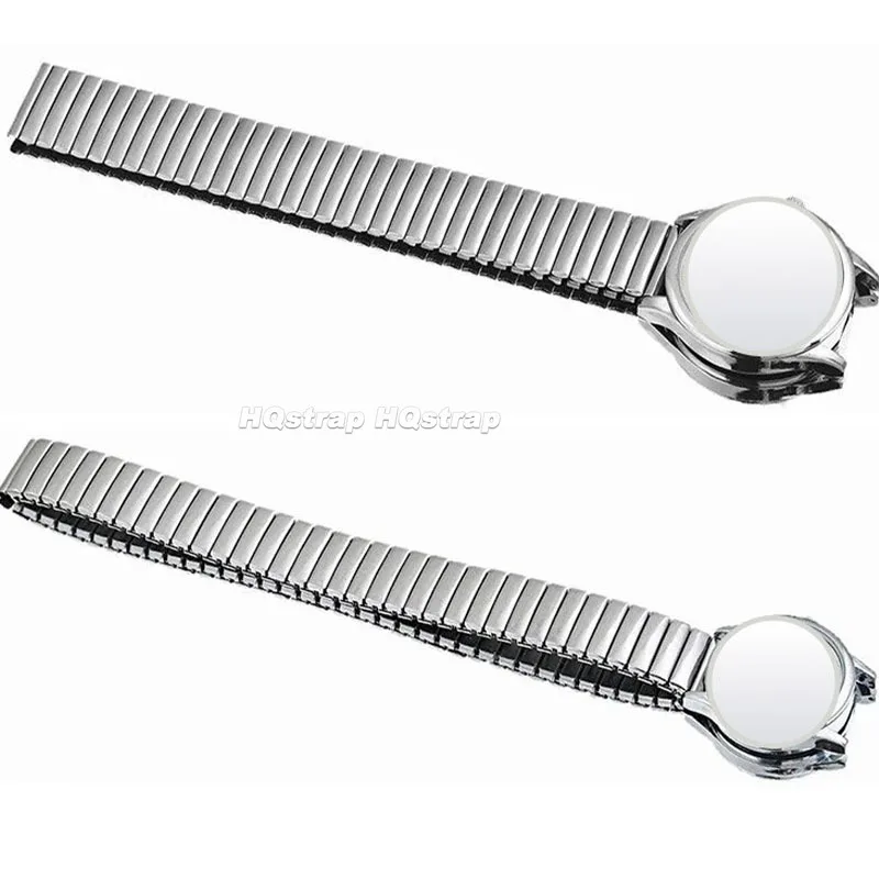 Durable Stainless Steel Elastic Metal Watch Strap - Polished Matte Finish