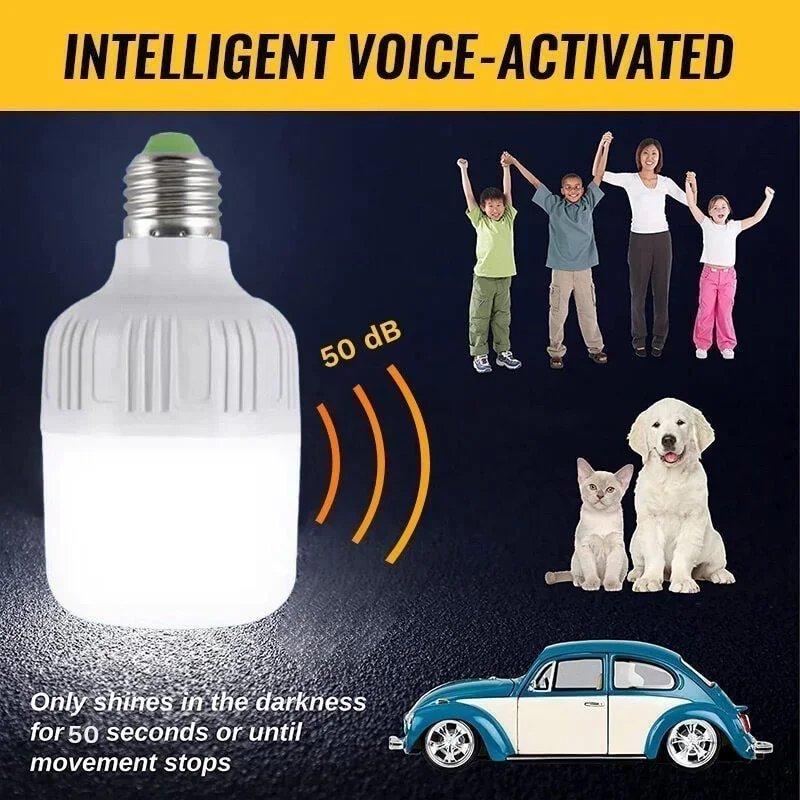 Auto Sensor LED Light 5W LED Dusk To Dawn Bulb 220V Auto on/Off Indoor/Outdoor Lighting 6500K Voice Activated Bulb