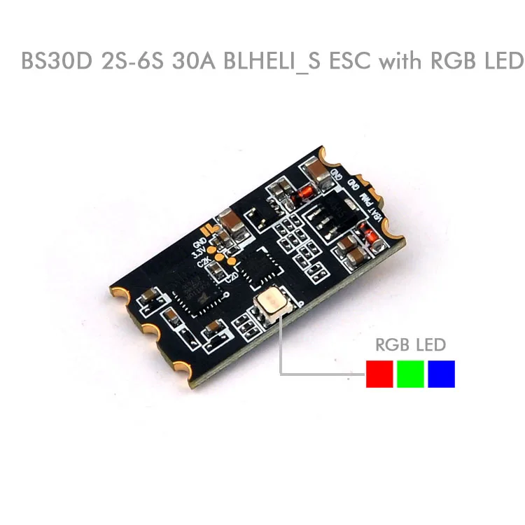 

4PCS BS30D 30A BLEHLIS 2-6S Brushless ESC with RGB LED 30X15X6mm for RC FPV Racing Freestyle Drones Replacement DIY Parts