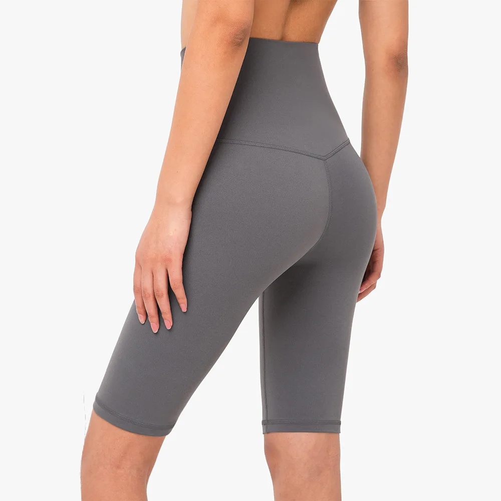 

Solid Color Soft Women Fitness Sports Shorts Female High Waist Yoga Shorts Leggings Cycling Tight Comprehensive Training Jogging