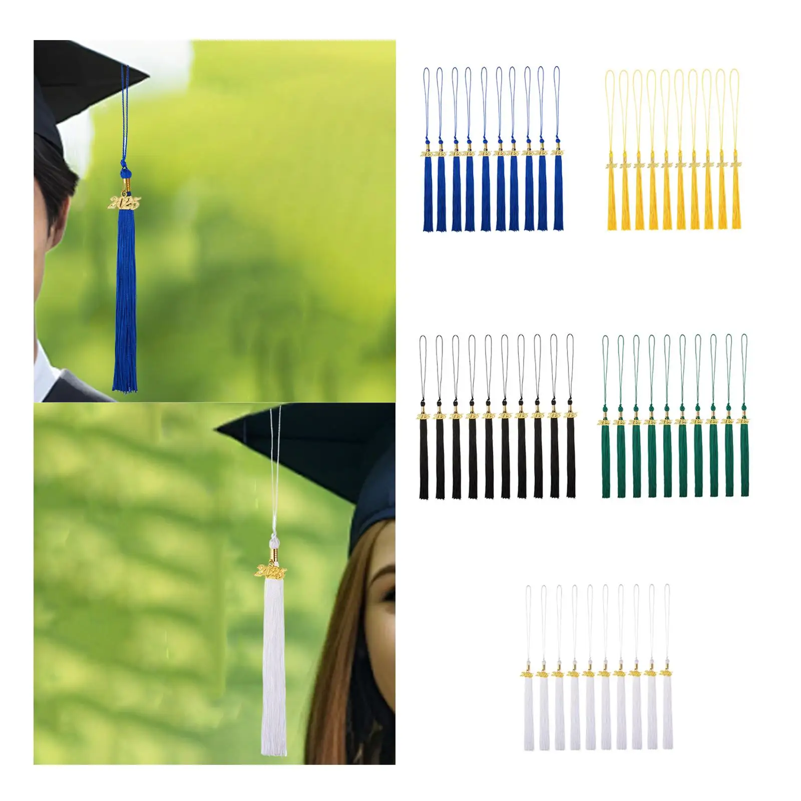 10Pcs 졸업 Tassels 2025 기념품 파티 용품 졸업 모자 Tassels