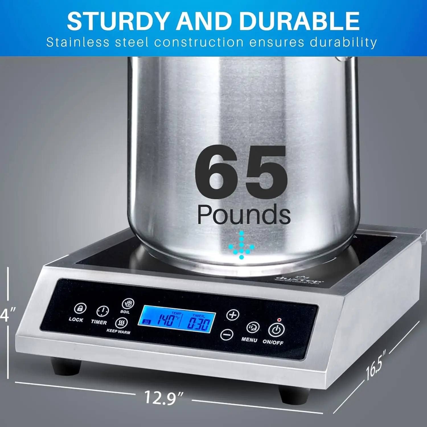 Professional Portable Induction Cooktop, Commercial Range Countertop Burner, 1800 Watts Induction Burner with Sensor Touch