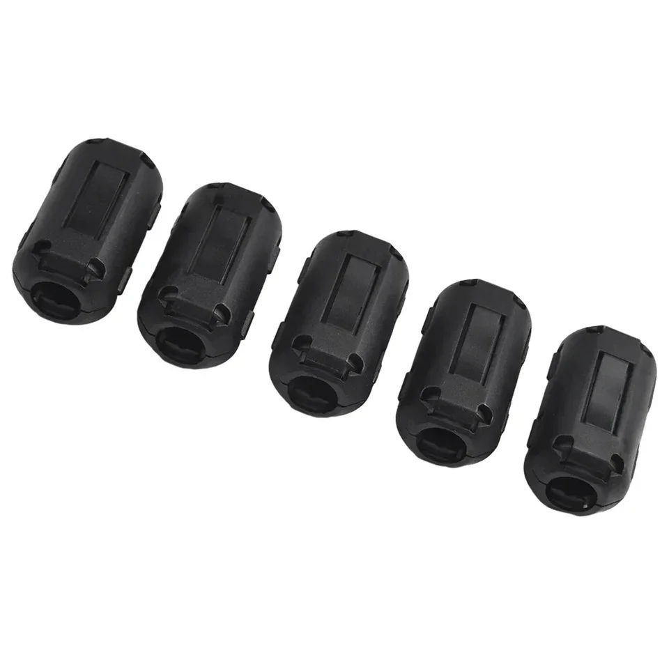 5 Pezzi Filtri Antirumore In Ferrite Con Clip – Nucleo EMI RFI Per Cavi, Diametro 3,5 Mm, Nero