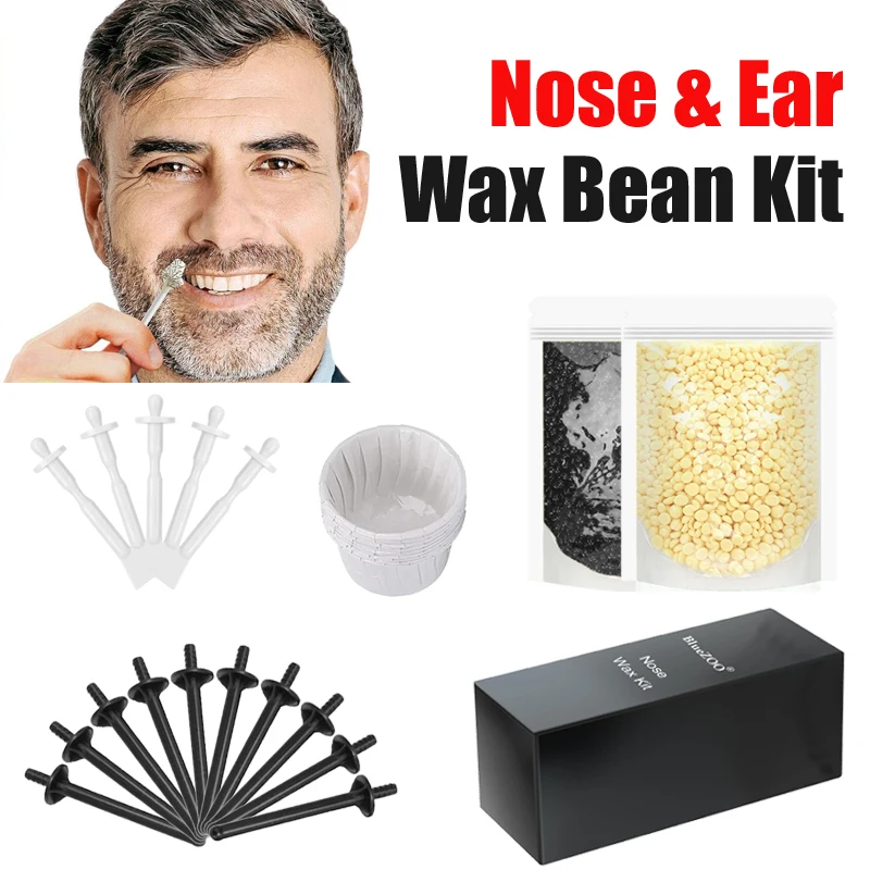Portable Painless Nose Wax Kit nose wax kit Painless Nose Wax bean Kit Paper-Free Hair Beans Cleaning For Men & Women