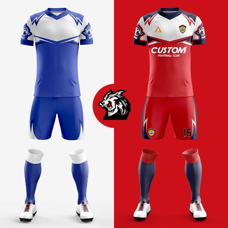 Custom Sublimation Printing Football Jersey Polyester Soccer Uniform Club Team Football Uniform Breathable Soccer Jersey For Men 4