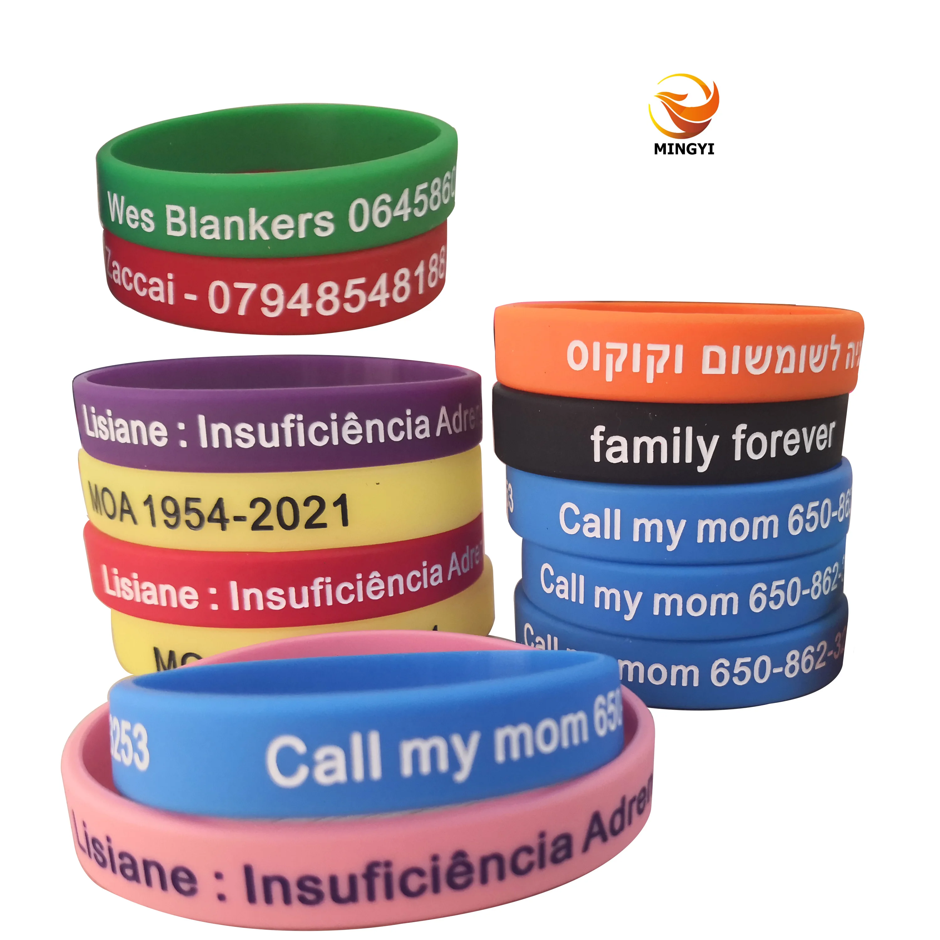 Personalized Silicone Wristbands with Custom Logo and Text
