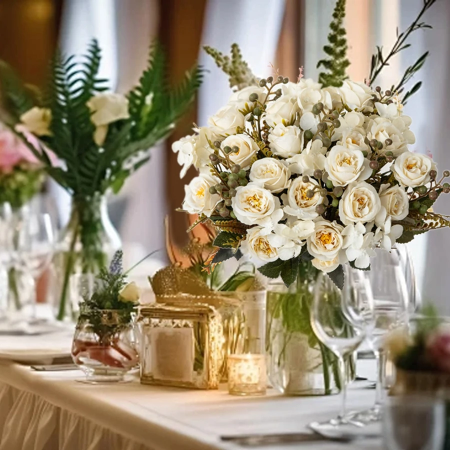 Künstliche Blumen aus Seide, französische Rosen, Hochzeit, Zuhause, Zimmer, Festival, Dekoration, Außenhof, Garten, Brautstrauß, Bogen, DIY-Geschenkzubehör – Detail 5