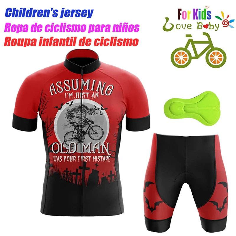 New Summer Breathable Cycling Jersey Set Child Short Sleeve Bike Clothing Ropa Ciclismo Kids Cycling Suit Quick Dry