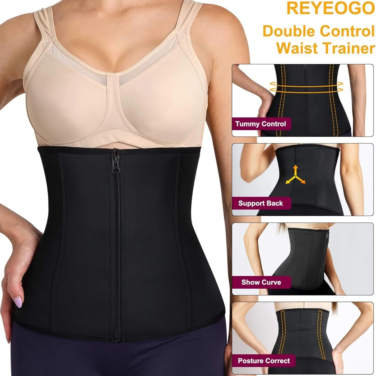 Women's Shapewear Post Surgical Tummy Control Compression Shapewear Buckle Body Contouring Suitable for wearing with dresses