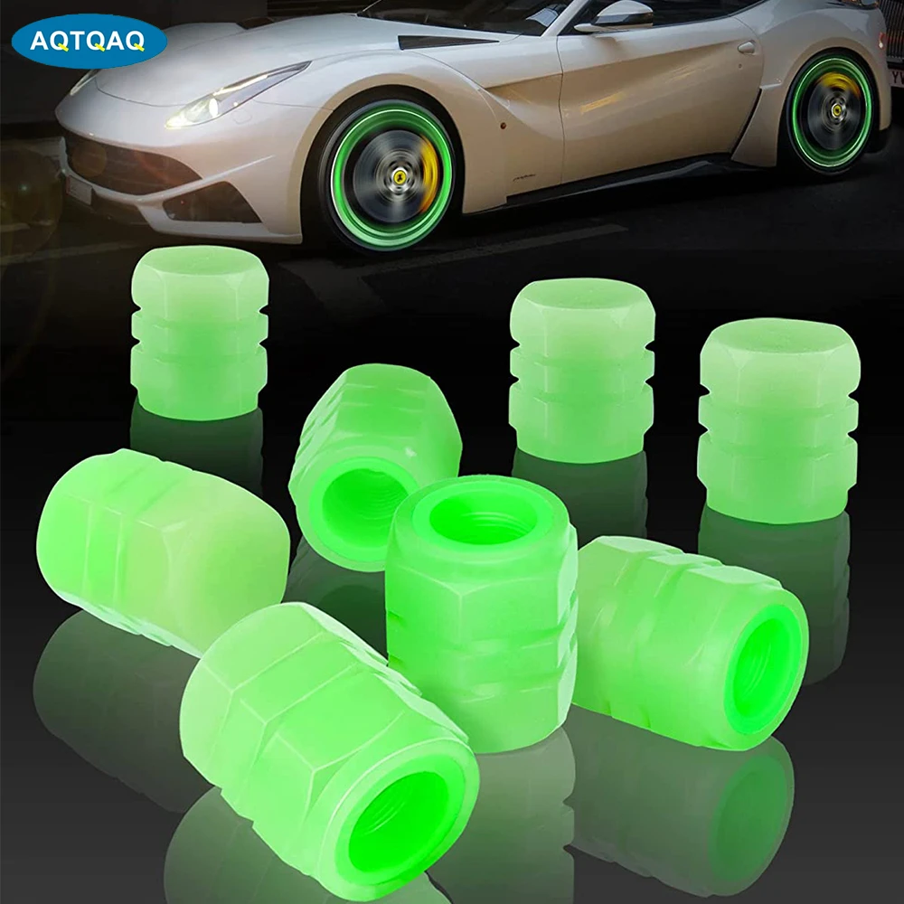 New Luminous Car Tire Valve Caps Wheel Tyre Rim Stem Covers Dustproof