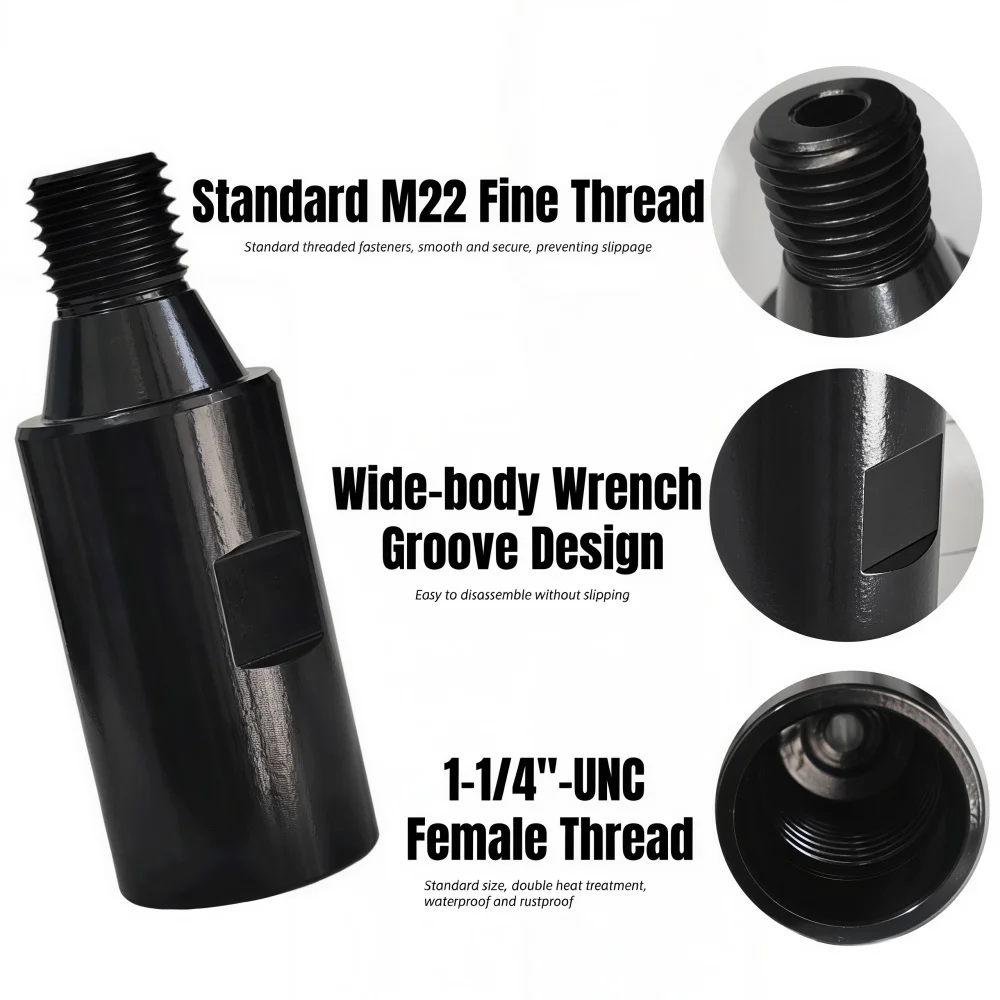 1/2Pcs 여성용 1-1/4-7''-남성용 M22 스레드 어댑터 코어 비트 다이아몬드 드릴 비트 건설 도구용 연결 변환기