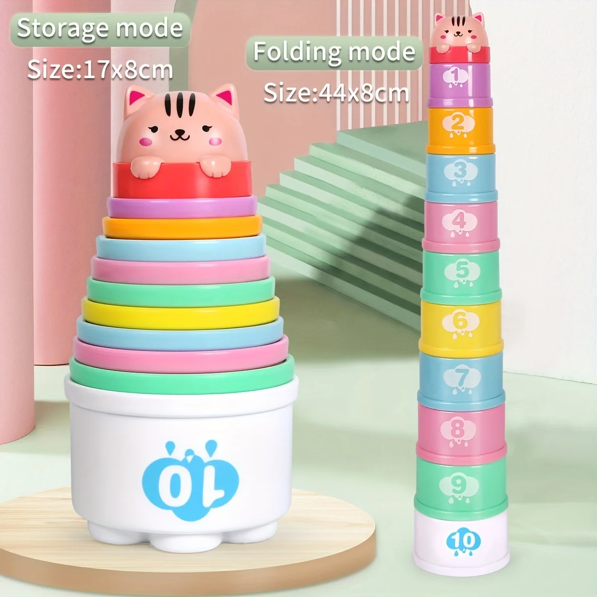 Stacking Puzzle Toys Cup Stacking Toys Stacking Toys 11PCS/set Kids Stack Cups Toys Early Educational Figures Letters Stack Cup Tower Baby Intelligence Training For Kids Gifts