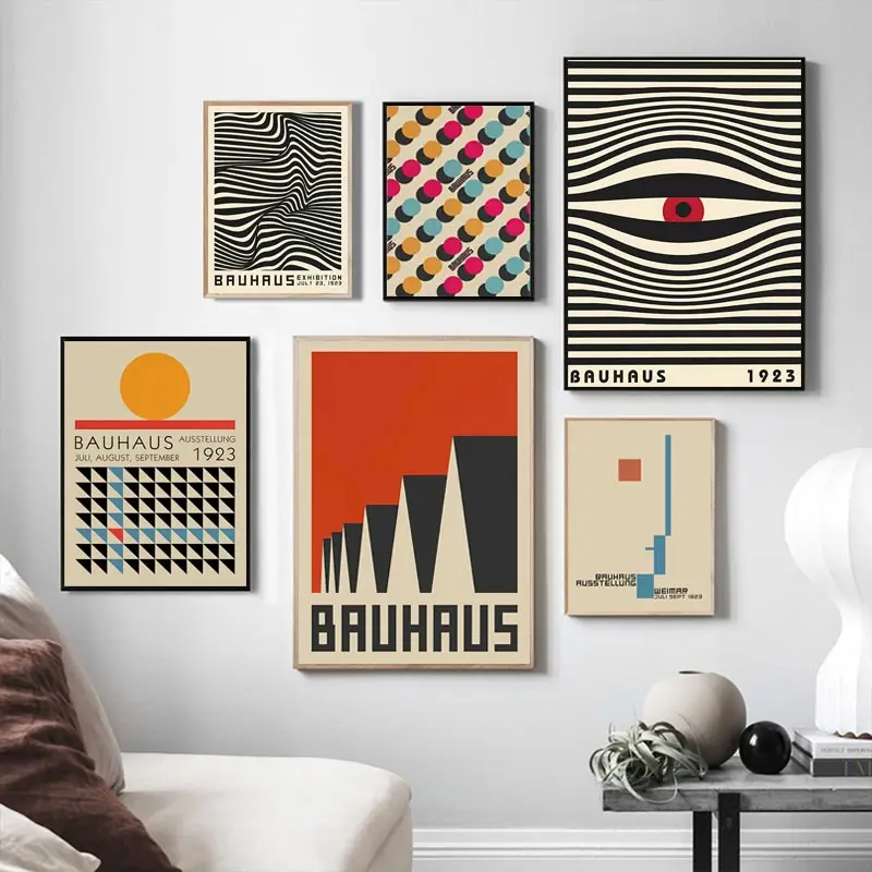 

Abstract Bauhaus Lines Geometry Stripe Posters Nordic Vintage Pictures Wall Art Canvas Painting and Prints for Living Room Decor
