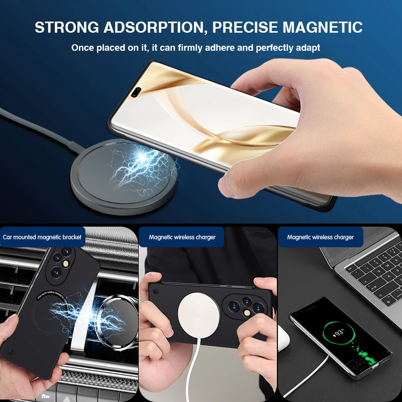 Luxury Magnetic Frameless Hard PC Phone Case with Wireless Charging Capability