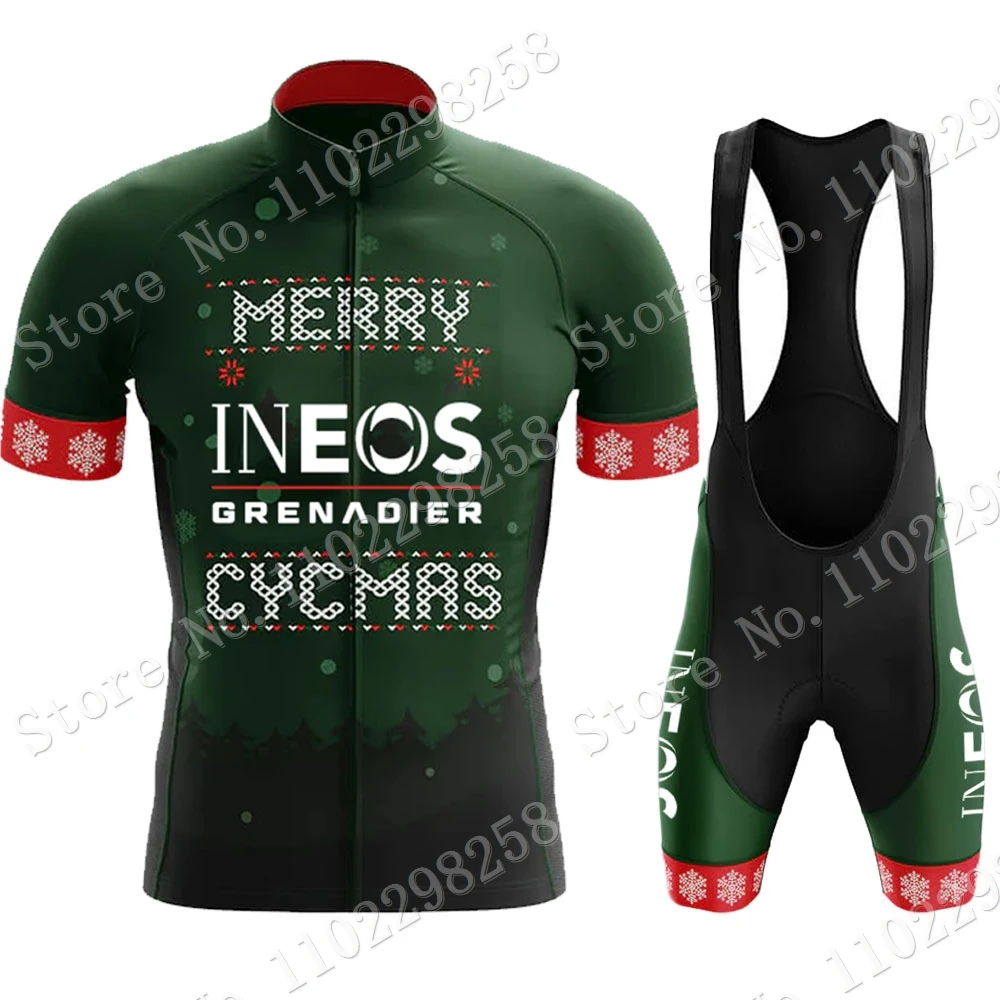 Team Ineos Grenadier 2023 Cycling Jersey Set Merry Christmas Clothing