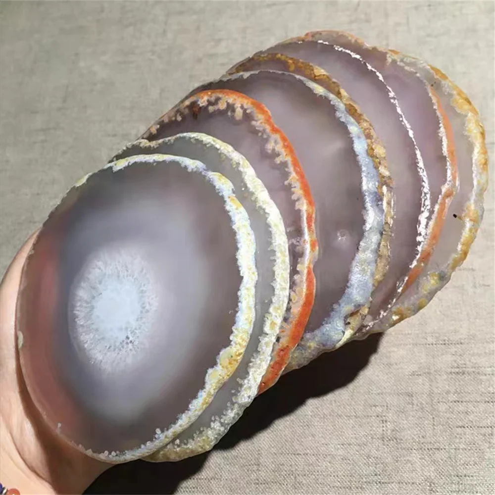 Magical Natural Agate Slice Quartz Crystal Wafer Mineral Healing Gemstone Home Office Degaussing Decorative Coasters, Palettes 3