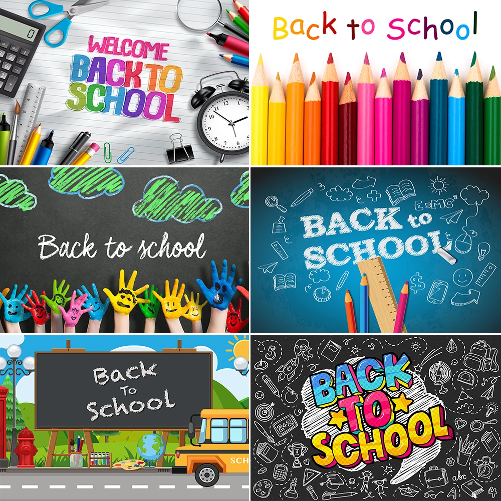 Back To School Photography Backdrop Blackboard Chalk Figure Scene  Background Baby Shower Portrait Photographic For Photo Studio - AliExpress