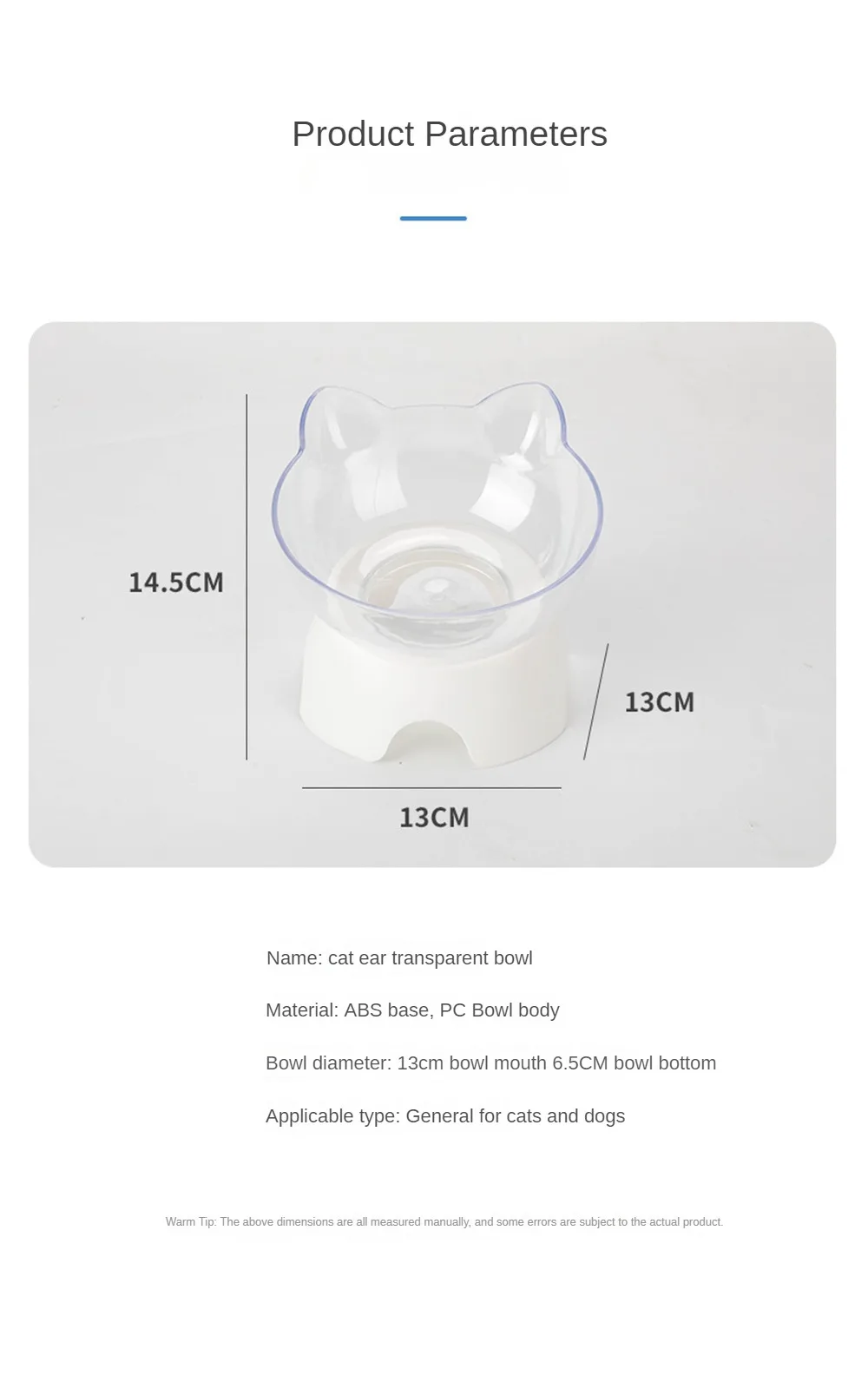 Title 8, 1/2PCS Cat Raised Stand Feeding Bowl Transparen...