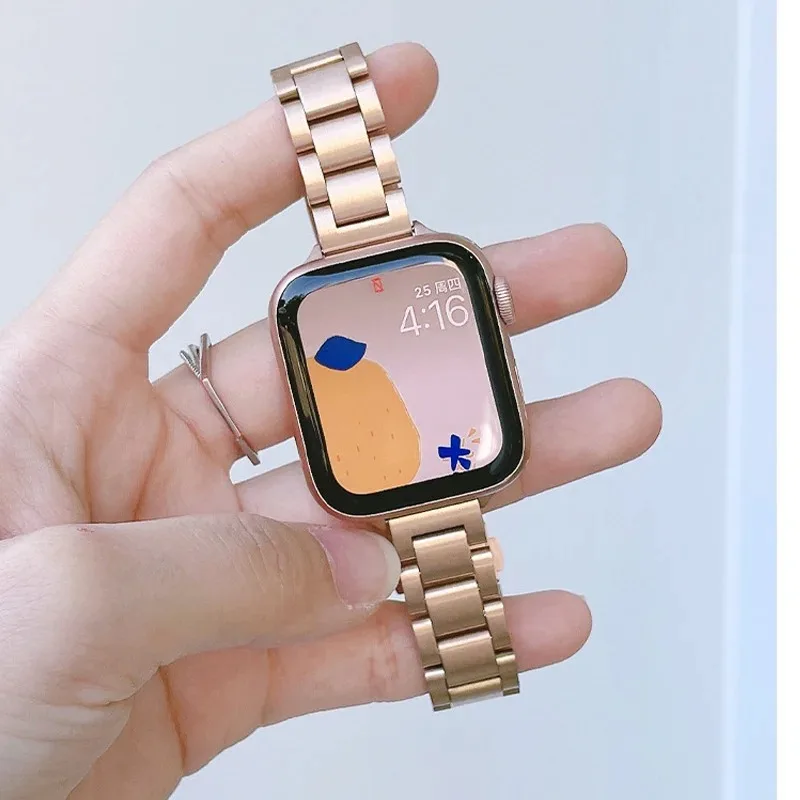 รูปสินค้า สาย Apple Watch สแตนเลสบาง ใช้งานได้กับหลายรุ่น
