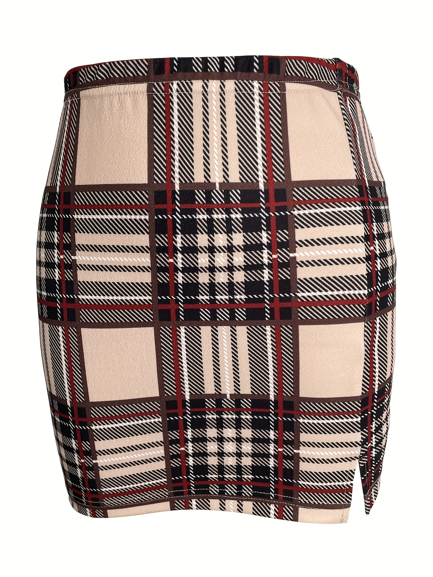 Plaid Skirt Sexy Micro Skirt Offiece Lady Red Green Elegant Pencil Mini Skirts Streetwear High Waist Lady Short Skirt for Women