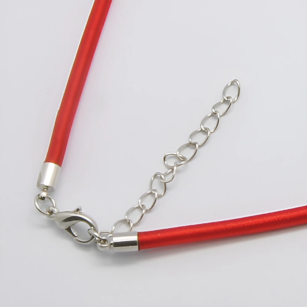 Pandahall 50pcs 3mm Silk Cord with Brass Lobster Clasps for DIY Necklace Bracelet Jewelry Making Accessories 17 inch~18 inch
