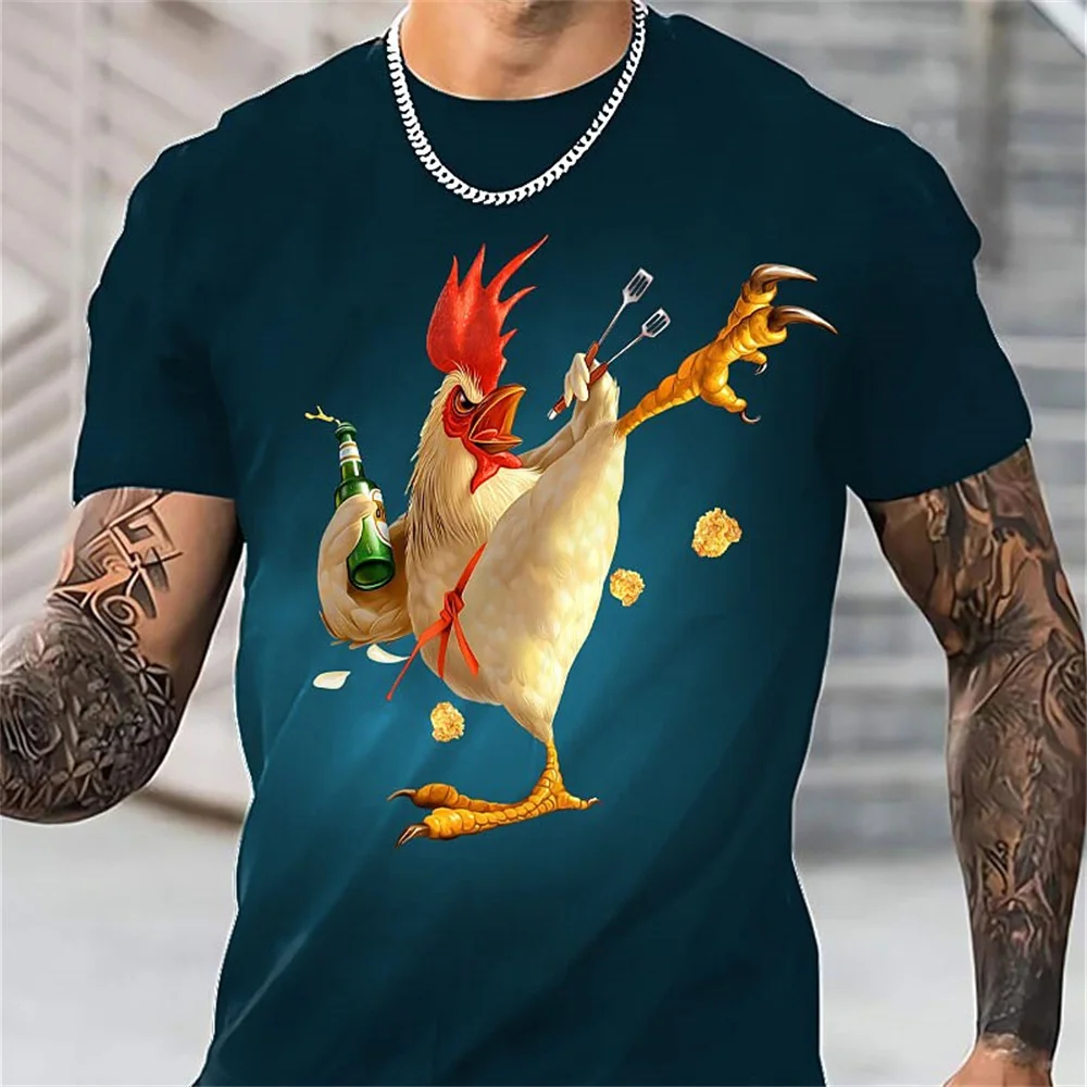 Funny Animal Rooster T Shirt 3d Print Tshirt Summer Casual Unisex