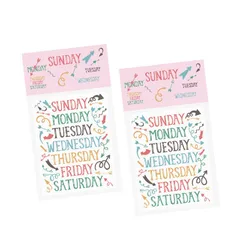 5 Sheets/Pack Kawaii Week Sticker Color Monday To Sunday Art Font Self-adhesive Paper DIY Decoration Material Stationery