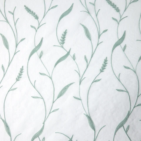 White Wheat Embroidered Sheer Curtains for Bedroom Window Dining Room Living Room Kitchen Curtain Drapes Decoration