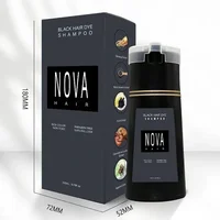 Nova – shampoing 3 en 1 pour teinture capillaire, 200ml, pour coloration instantanée, pour hommes et femmes, cheveux blancs naturels rapides, noirs 2