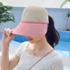 Summer Women Bucket Hat UV Protection Sun Hats Soft Foldable Wide Brim Outdoor Beach Hat Panama Cap Ponytail Cap 5