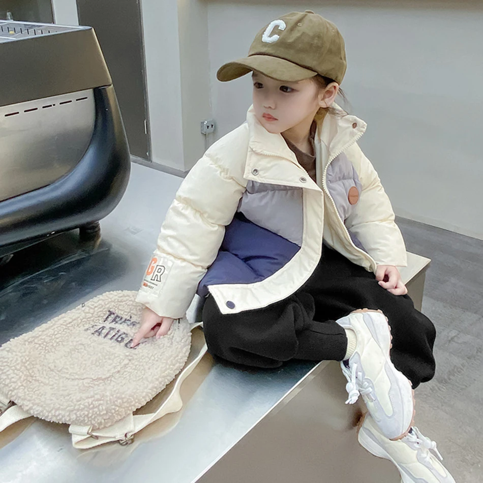 Down Jacket Children Jackets Infant Autumn Winter Jacket for Baby Girls Boys Down Children Outerwear Coats Dot Hooded Cotton Kids Clothing