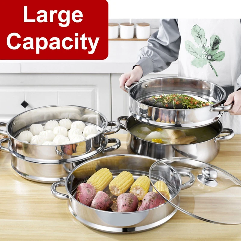 5 Layers Stainless Steel Thick Steamer pot Soup Steam Pot Universal Cooking  Pots for Induction Cooker Gas Stove steam pot - Price history & Review, AliExpress Seller - Hengtongzy6 Store