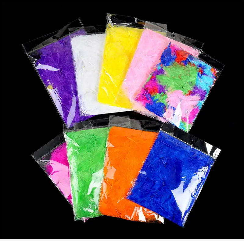 100PCs 7-10 cm Multicolor Feathers Puffy Wedding Dress DIY Christmas Gift Box Filler Decoration Craft Accessories