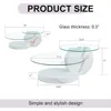 Glass Tables for Living Room Round Tables Modern Double Layer Round Table Circle Coffee Table for Small Space Home Office 2