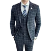 Plaid  (suit + Waistcoat + Trousers) Wedding Dress Fashion and Handsome Fashion British Style Slim-fit Business Three-piece Set 5