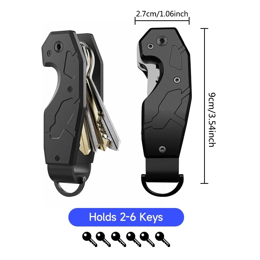Compact Key Organizer Keychain Holds 1-6 Keys Minimalist For Men and Women key organizer key holder