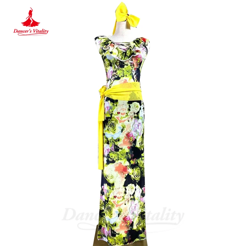 

Belly Dance Professional Costume Dress Customsized Sleeveless Printing Shaabi Baladi Saidi Robe for Women Child Oriental Robes