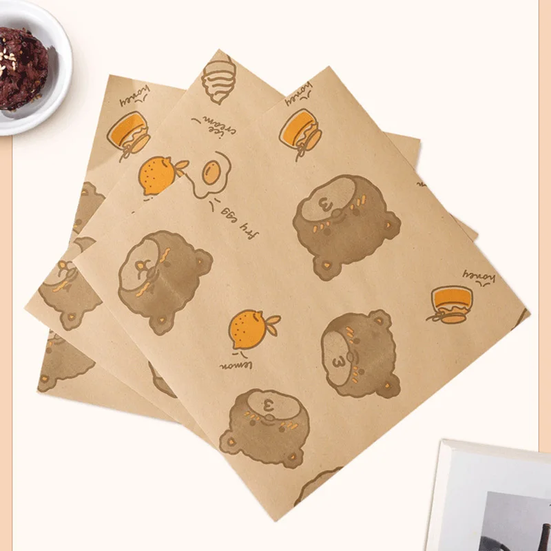 50PCS Oil-Proof Wax Paper Wrapping Sheets 18×18cm / 22×22cm Square Disposable Grease-Re... - SKU OPWP1531 - UGI Packaging