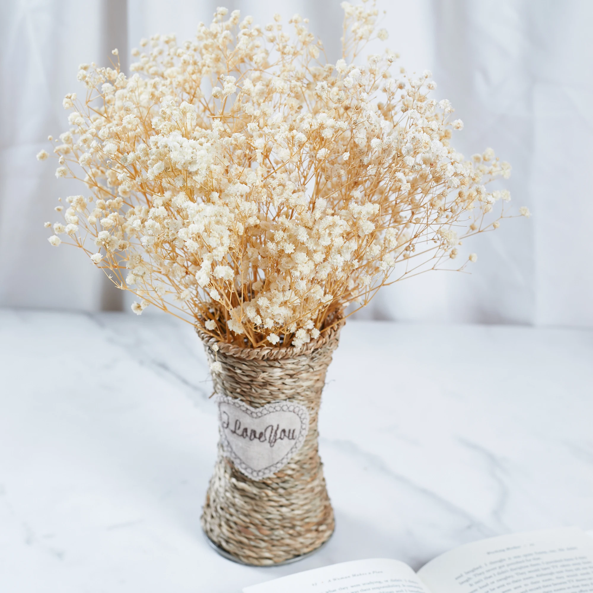 Dried Flowers Babys Breath Flowers Bouquet Natural Real Gypsophila Branches  for Wedding Wreath Floral, Boho Decor,Dry Flowers