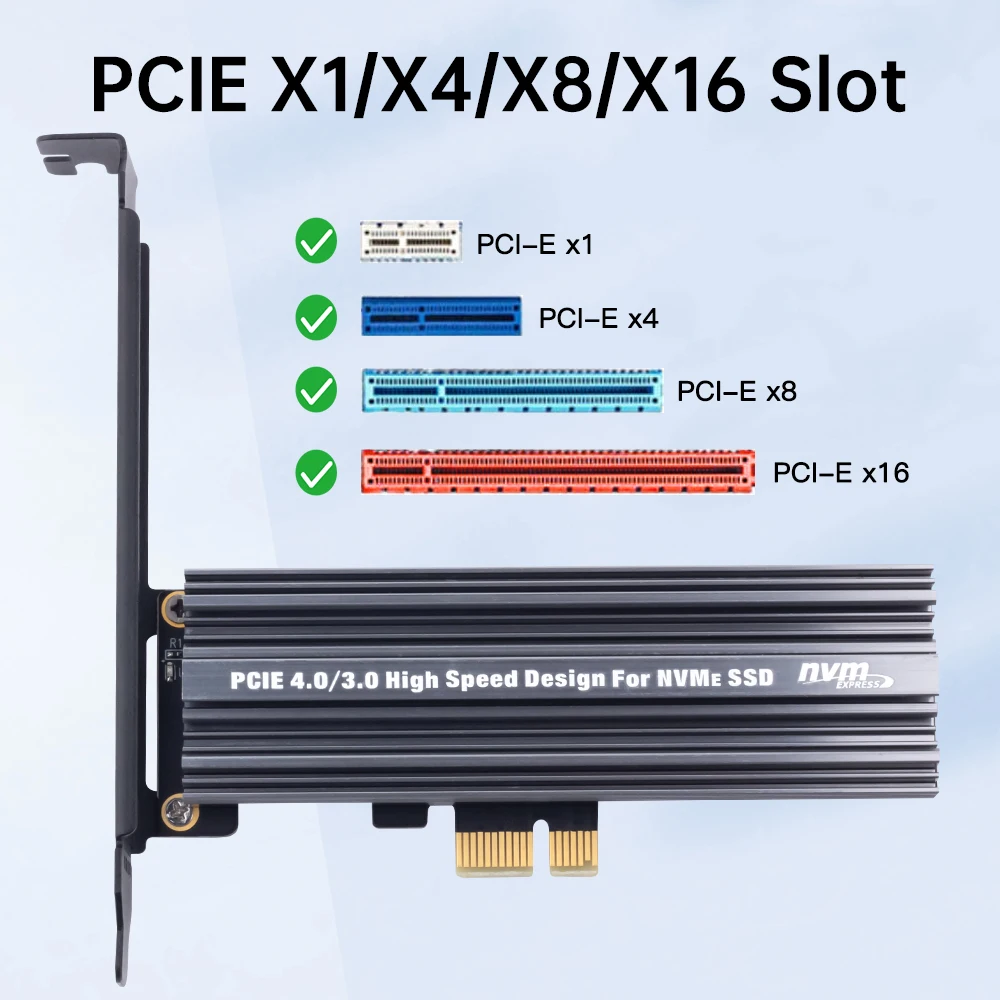 High-Speed M.2 NVMe SSD Expansion Card with Aluminum Heat Sink