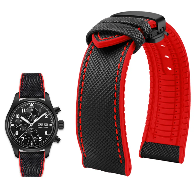 Durable Canvas Nylon Waterproof Watch Strap with Rubber Lining - Men's Watchband Accessories