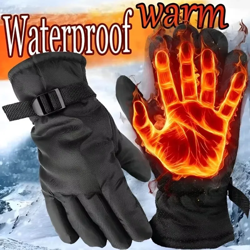 Outdoor Ski Gloves Waterproof Gloves with Touchscreen Function Thermal Snowboard Gloves Warm Motorcycle Snow Glove Men Women 2