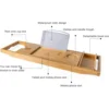 Bamboo Bath Tray Bathtub Caddy,Luxury Expandable Tub Holder Rack with Wine Glass Holder,Shower Reading Pad Holder W/Phone Slot 3