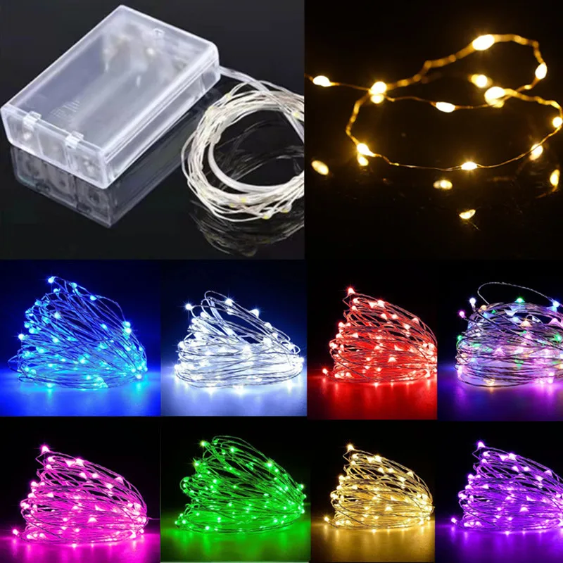 

Fairy Light LED String Lamp Garland Christmas Decoration Copper Wire Light Garden Wedding Yard Decoration Lamp Battery Operated
