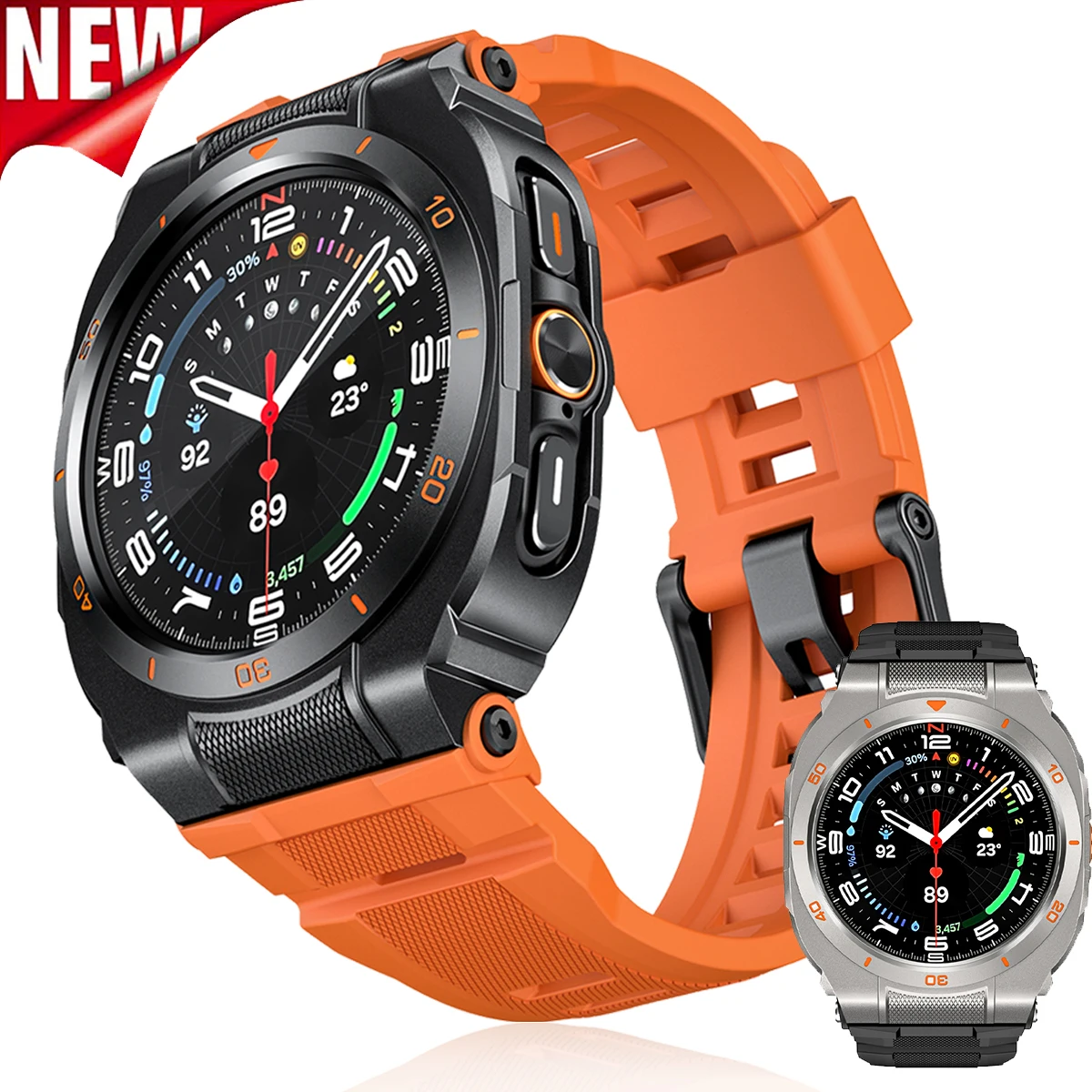 Luxury Metal Case and Silicone Sport Strap