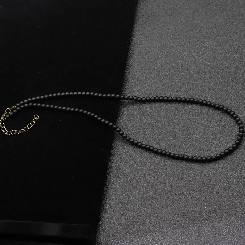 Natural Stone Men Choker Necklace Minimalist 18 Inch