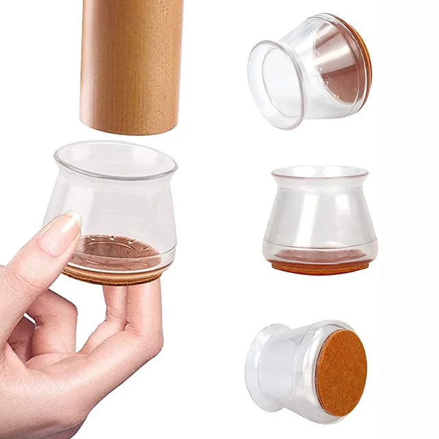 16 Darabos Szilikon Íróasztal Szék Lábvédői Filces Keményfa Padlók Számára Elasztikus Lábfedélpetét - Image 3