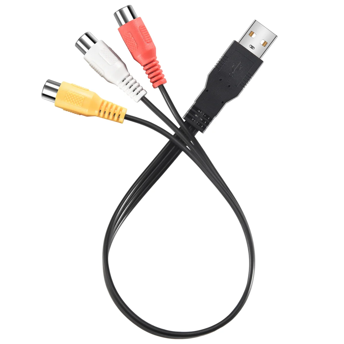 USB 수 플러그 to 3 Rca 암 어댑터, 오디오 컨버터, 비디오 AV A/V 케이블, USB to Rca 케이블, HDTV TV 텔레비전 와이어 리치, 1 개